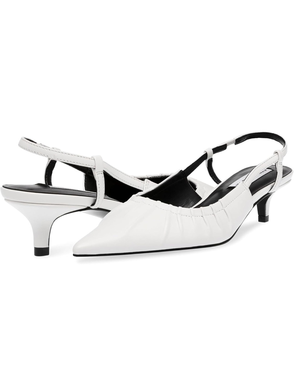 steve madden syrie white leather slingback kitten heels size 8